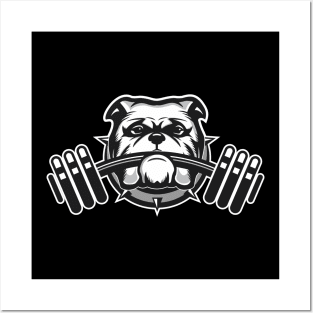 Bulldog Gym Mascot Illustration Posters and Art